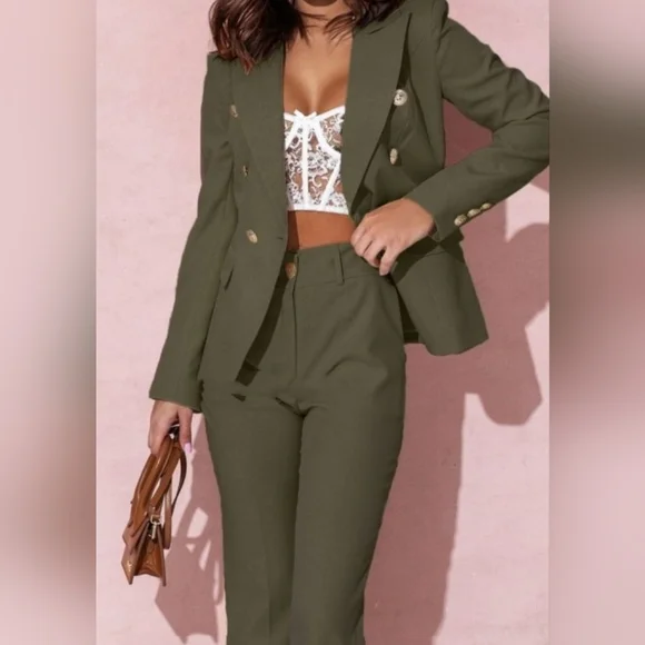 Green Women's Pants Set